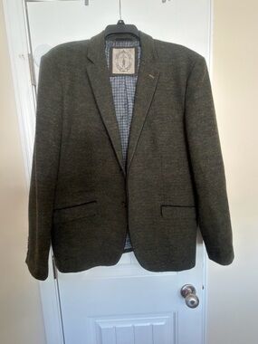 Men's Olive Sport Coat Blazer - Classic Single-Breasted Jacket